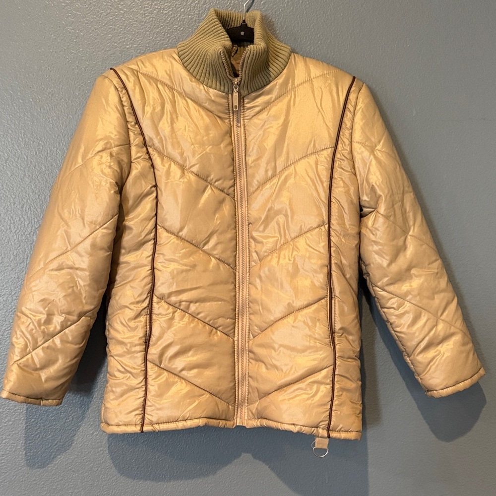 Snow Weather Gold Quilted Jacket